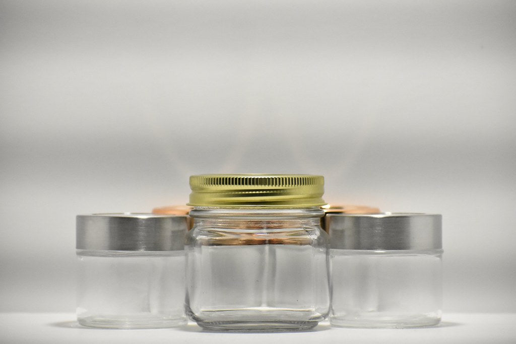 Airtight glass storage jars with lids