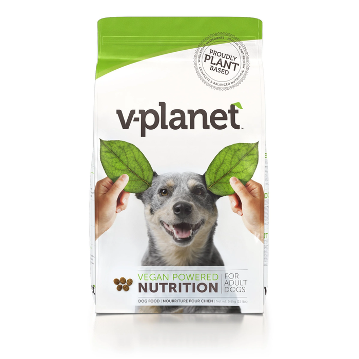V-Planet vegan dog food 6.8kg bag, plant-based AAFCO-complete kibble, 24% protein, from Anything Vegan UAE